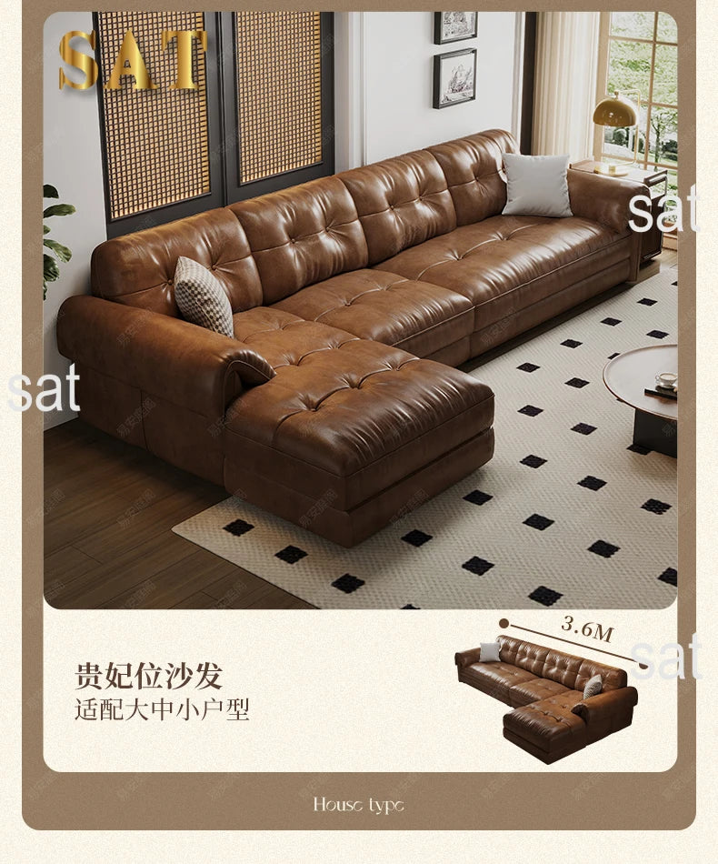 Minimalist Brown Sleep Sofa Faux Leather Designer Loveseat Lazy Sofa Couch Cloud Divano Da Soggiorno Living Room Furniture