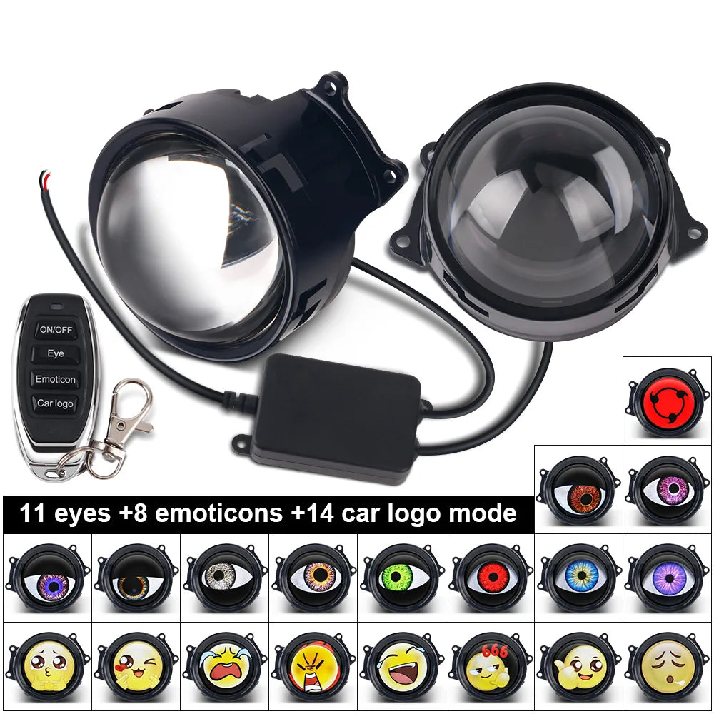 Cool Decoration Dynamic LED Car Headlights Devil Eye LED Car Light Headlight Assembly Modified Eagle Eye Light Cars Accessories