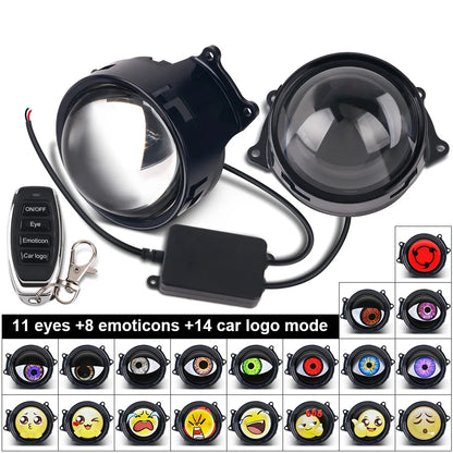 Cool Decoration Dynamic LED Car Headlights Devil Eye LED Car Light Headlight Assembly Modified Eagle Eye Light Cars Accessories