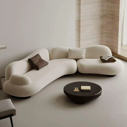 Italian minimalist sea salt sofa living room large flat layer fabric simple modern special-shaped sofa