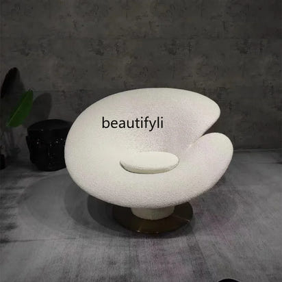 Modern designer special-shaped fiberglass, hotel light luxury art leisure petal single reclinerAA