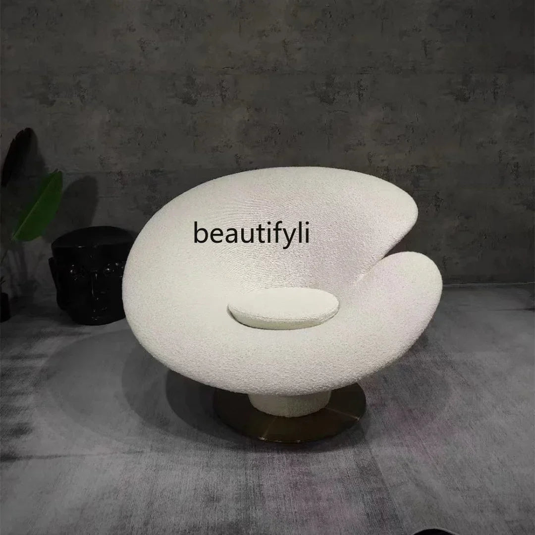 Modern designer special-shaped fiberglass, hotel light luxury art leisure petal single reclinerAA