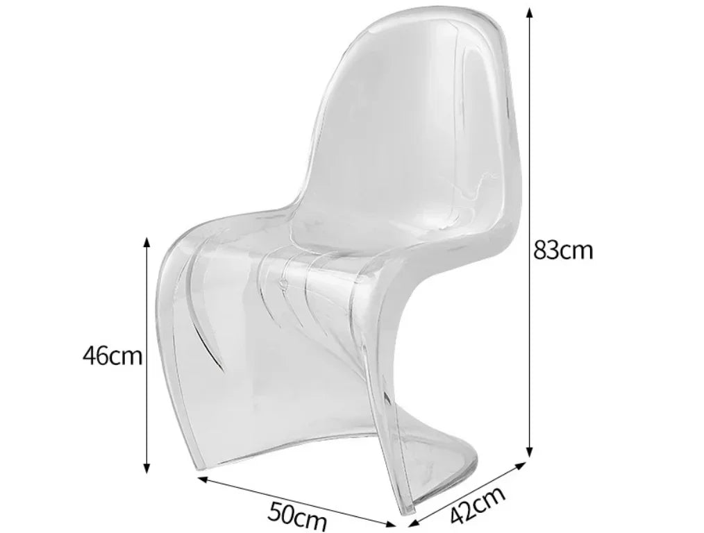 Sleek Ghost Chair with Clear Acrylic Backrest for Modern Living Room Decor Contemporary Living Room Relaxing Dining Chair