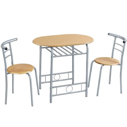 Alden Design Modern Dining Set 3pcs round Table And 2 Chairs Multiple Colors Available for Kitchen Room Furniture