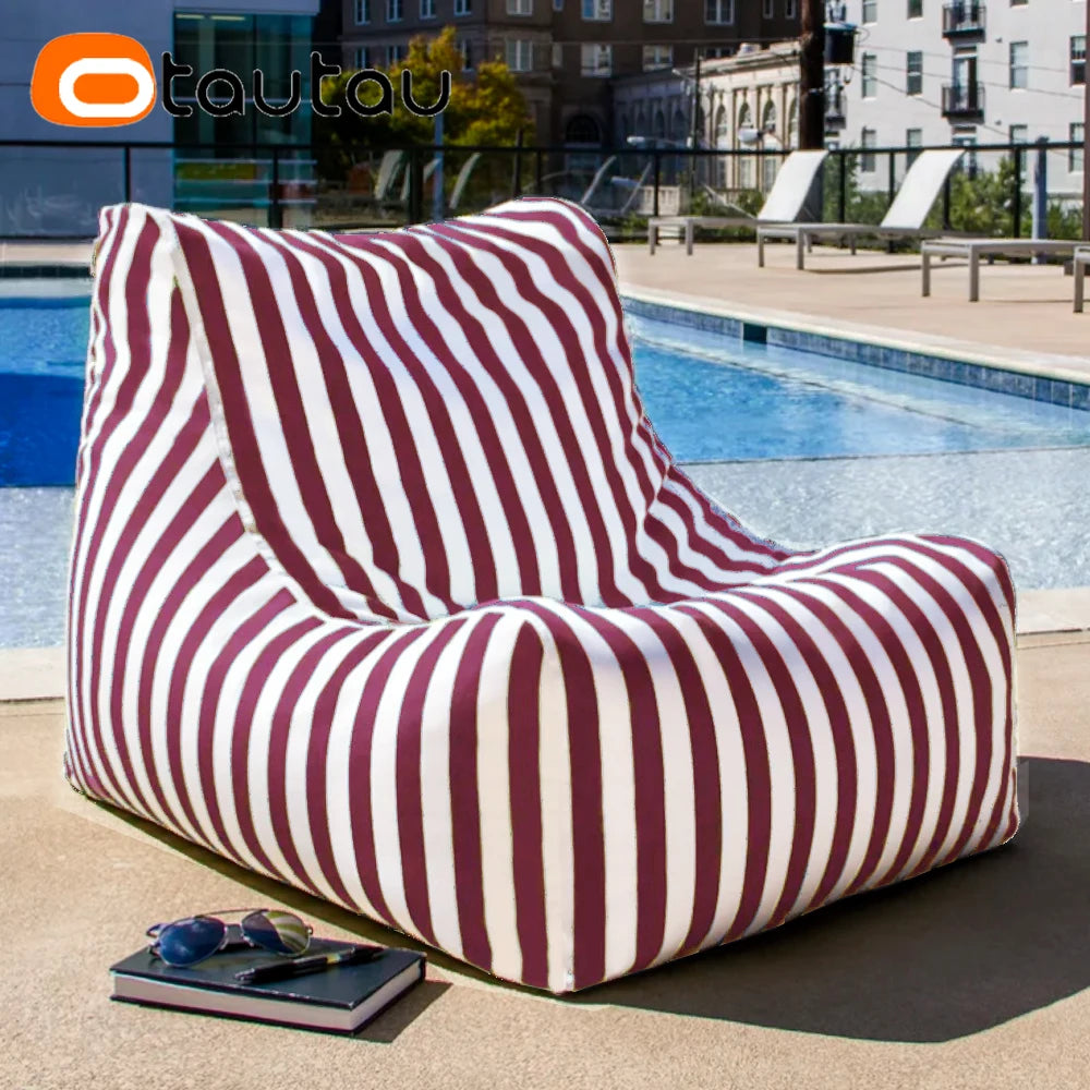 OTAUTAU Outdoor Bean Bag Cover Beach Swim Pool Lounger SF464【No Filler Inside! You Need To Buy Filler By Yourself !】