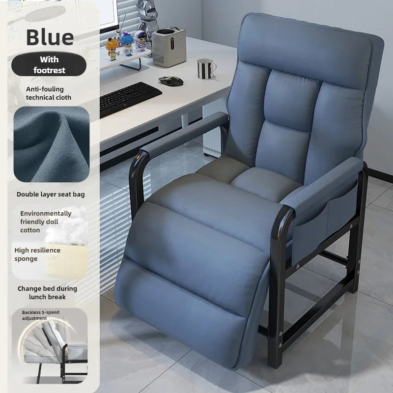 Reclining chair office lunch break folding chair computer chair can sit and lie down dual-purpose lazy sofa chair with backrest