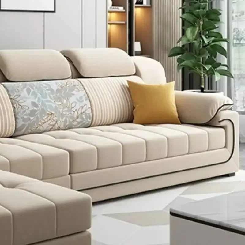 Designer Beige European Sofas Waterproof Design Luxury Modular Lazy Sofas Lounges Salon Lazy Divano Letto Living Room Furniture