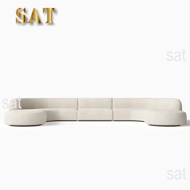 A Modern Three-seat Reclining Combination Sofa Convertible