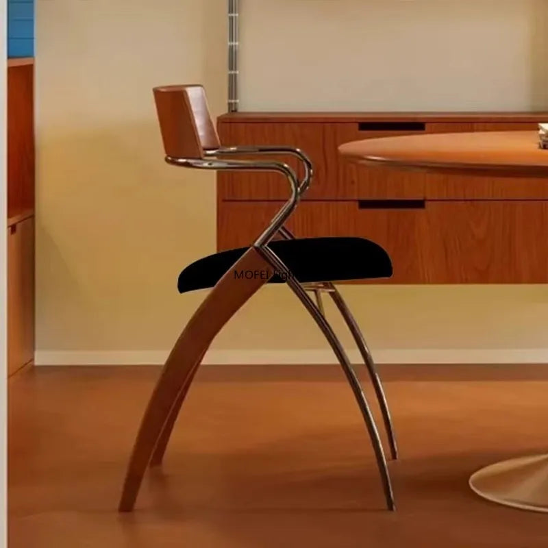 Antique Danish Designer Dining Chair Retro Simple Household Solid Wood Backrest Armchair Net Red Coffee Shop Leisure Chair