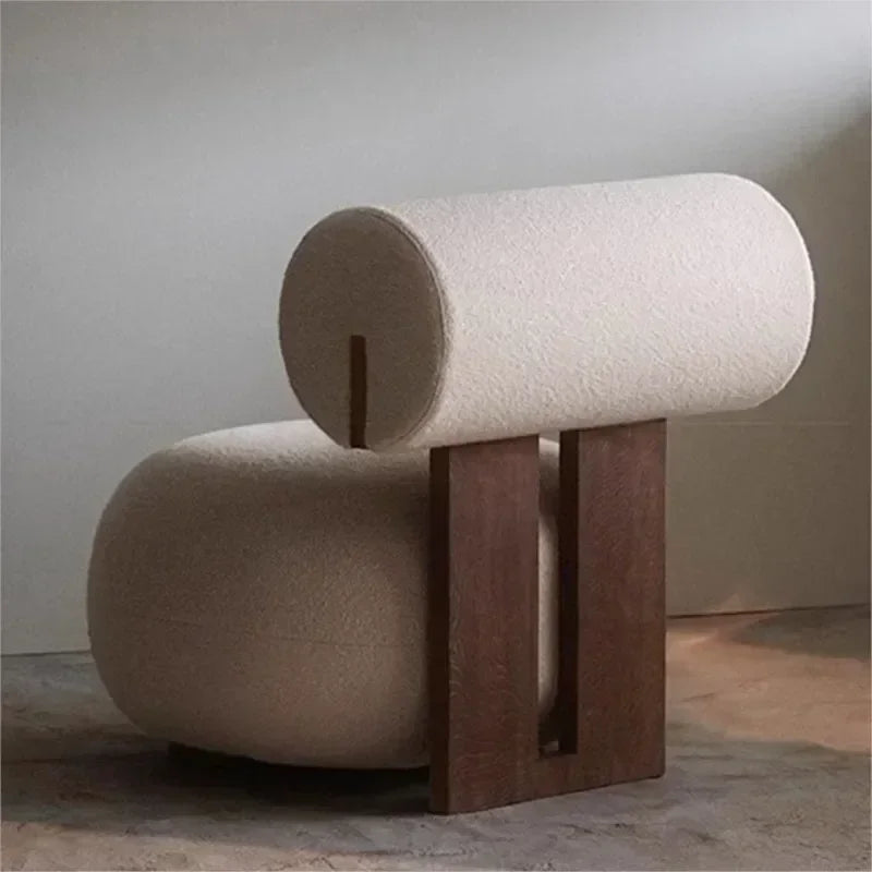 Nordic Backrest Chair Modern Solid Wood Luxury Single Sofa Balcony Tatami Lounge Chair Cloth Chair Living Room Furniture chaises