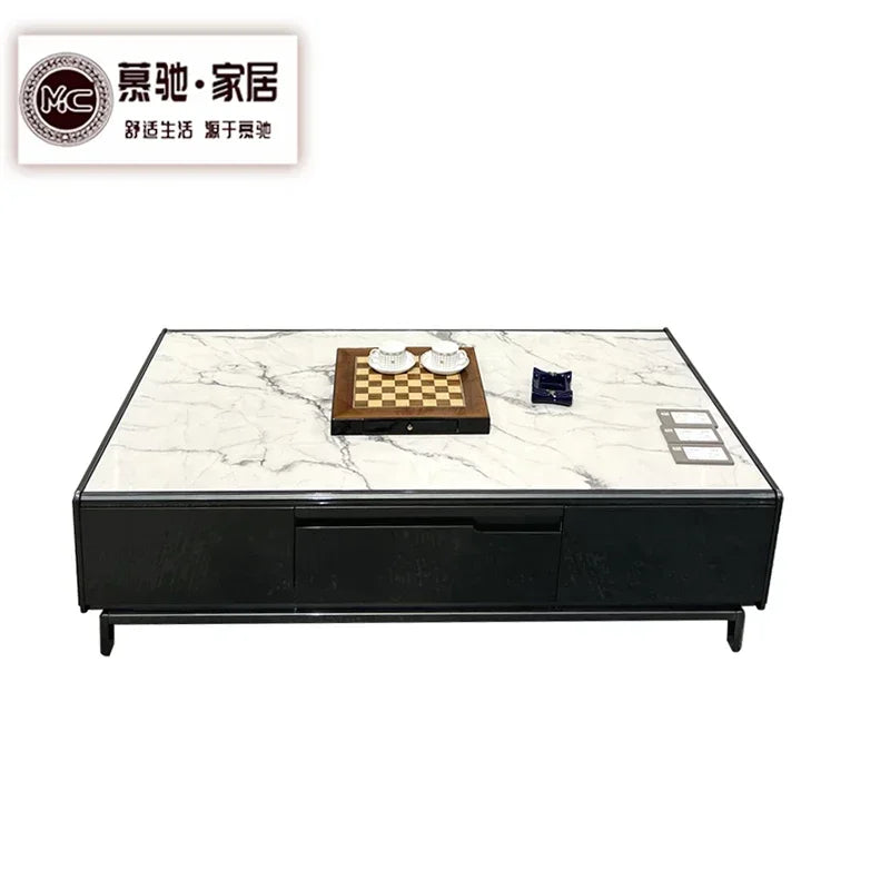 Italian light luxury large apartment leather sofa living room top layer cowhide designer villa high-end furniture combination