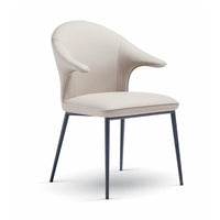Light luxury modern upholstered dining chair, high-end leather fabric, new home backrest