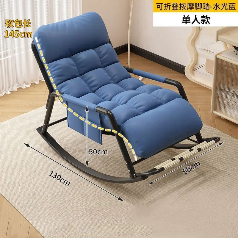 Recliner Rocking Chair Sitting and Sleeping Dual-purpose Double Lunch Break Chair Balcony Home Leisure Lazy Sofa Chair Ergonomic