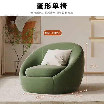 Simple Fabric Living Room Chairs Minimalist Nordic Creative Beauty Salon Lounge Chair Table Home Single Lazy Sofa Backrest Chair