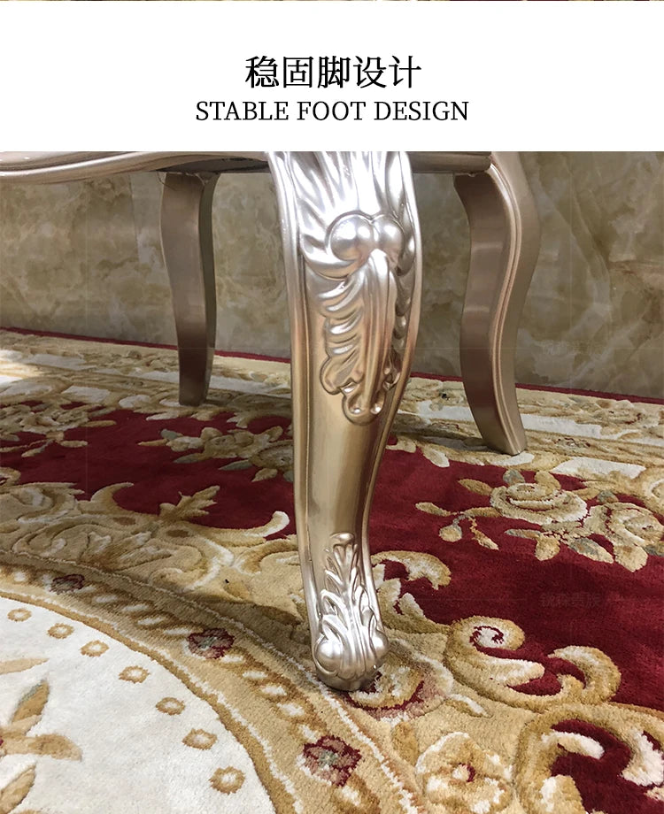 A07 French solid wood dining table and chair combination luxury carved dining table household rectangle