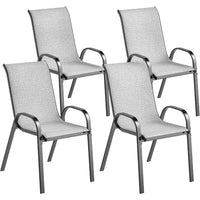 Outdoor Dining Chairs Set of 4 Stackable Patio Dining Chairs High Back Outdoor Patio Chairs with Breathable Mesh Seat Metal Fra