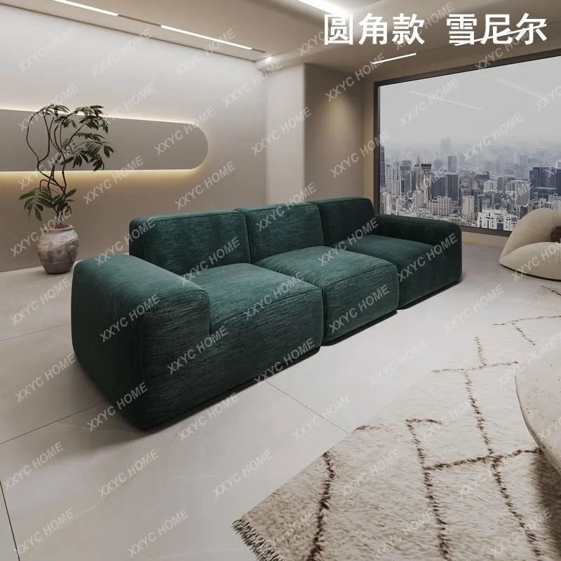 AAModern Vacuum Compression Living Room Lazy Sofa Light Luxury Furniture Corduroy Sponge Filling Multi-Person Sofa Customization
