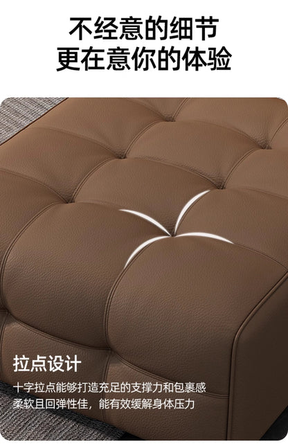 Modern Minimalist New Leather Living Room Lawrence Italian Light Luxury Straight L Shaped Sectional Lazy Soft Tatami Lounge Sofa