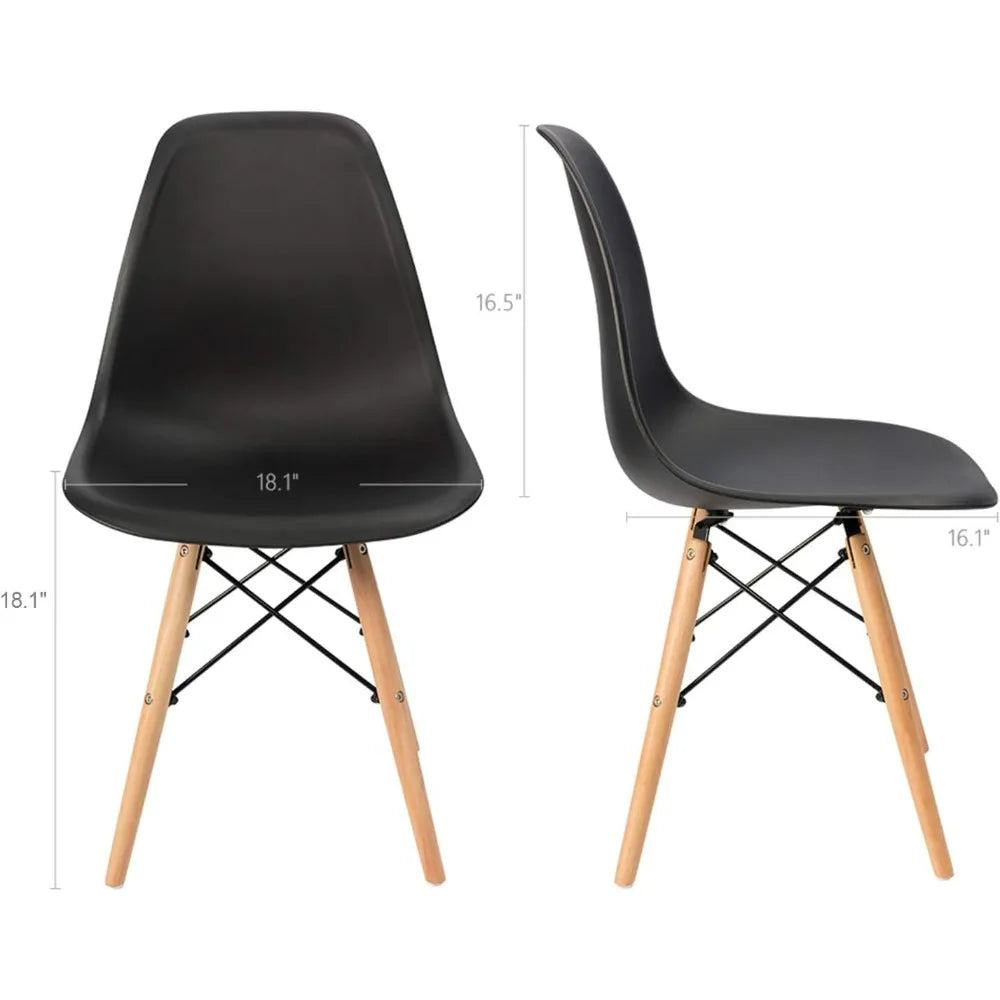 Furmax Modern Style Dining Chair Mid Century Modern DSW Chair, Shell Lounge Plastic Chair for Kitchen Chairs Set of 4(White)