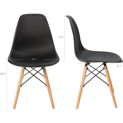 Furmax Modern Style Dining Chair Mid Century Modern DSW Chair, Shell Lounge Plastic Chair for Kitchen Chairs Set of 4(White)