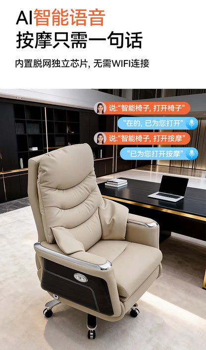 Arms Heat Office Chair Big Tall Comfy Boss Single Office Chair Massage Ergonomic Chaise Bureau Design Italian Furniture Luxury