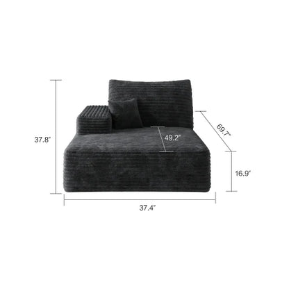 Cloud-style sectional sofa, with corduroy cover, fluffy memory foam cushions, easily assembled, modular recliner, large sofa set