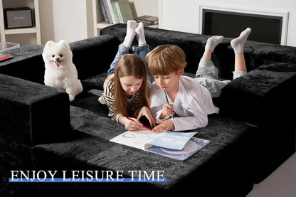 105 L-Shape Modular Sectional Sofa Couch for Living Room, No Assembly Required, Modular Comfy Sofa with Deep Seat