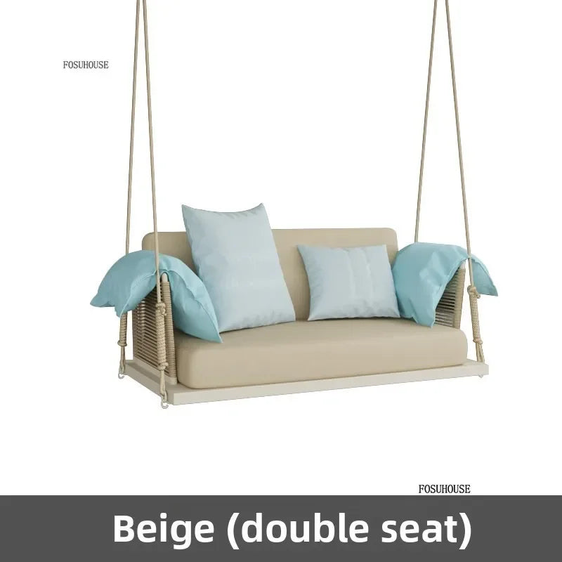 Nordic Patio Swings Indoor Balcony Hanging Basket Chair Home Single Double Rope Hanging Basket Hanging Chairs Outdoor Furniture