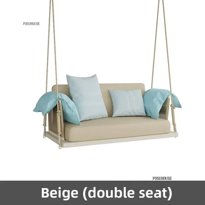 Nordic Patio Swings Indoor Balcony Hanging Basket Chair Home Single Double Rope Hanging Basket Hanging Chairs Outdoor Furniture