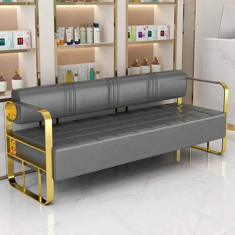 Factory Wholesale Price Gold Salon Waiting Chair Long Chair Multi-chair Waiting Sofa Hall Waiting Sofa