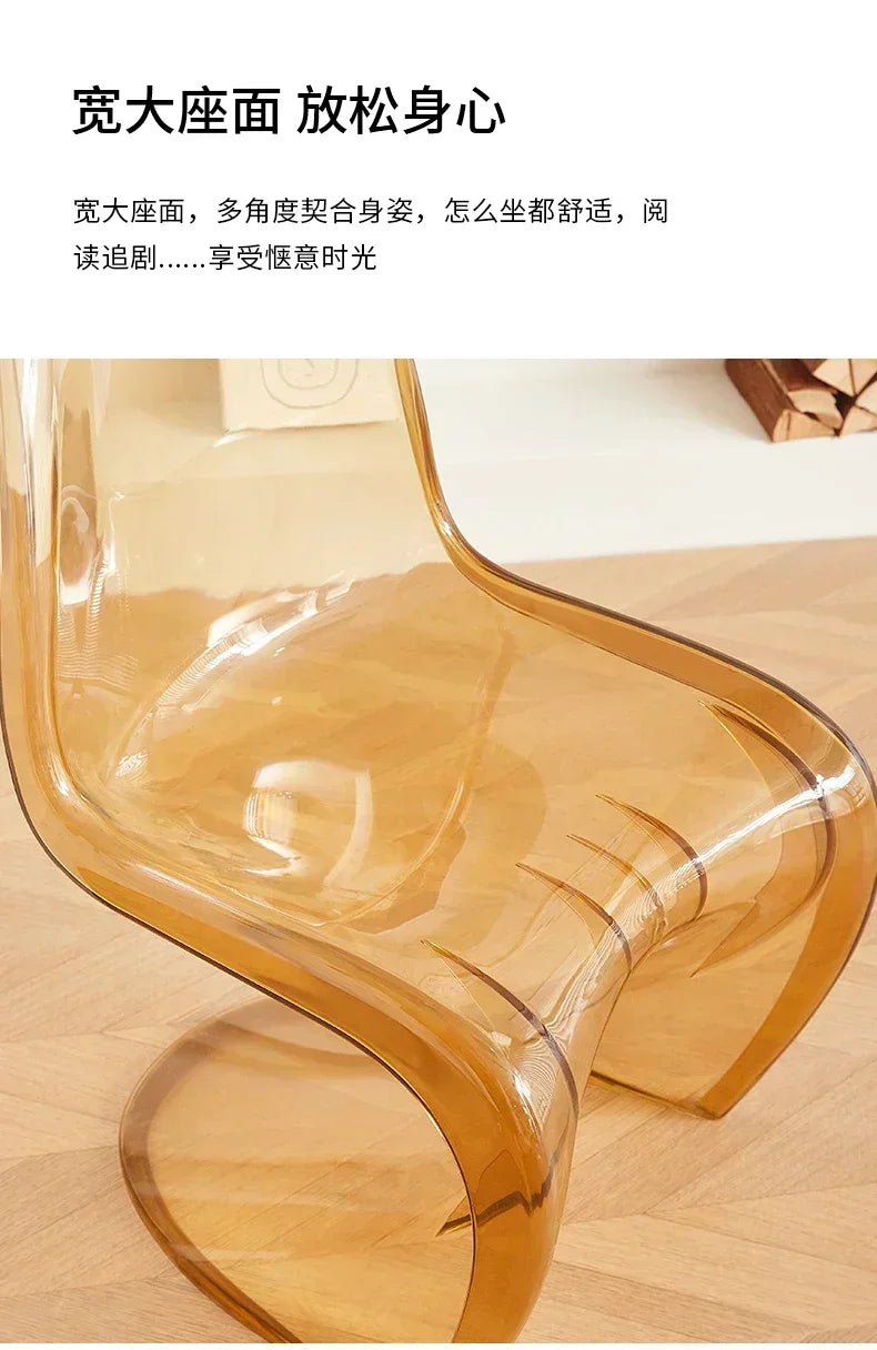 Design Minimalist Dining Chair Acrylic Kitchen Colorful Office Chair Modern Living Room Cadeira Kitchen Furniture  A1