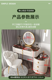 Solid wood new dresser glass bedroom modern simple style light luxury Internet celebrity small makeup table rock slab makeup