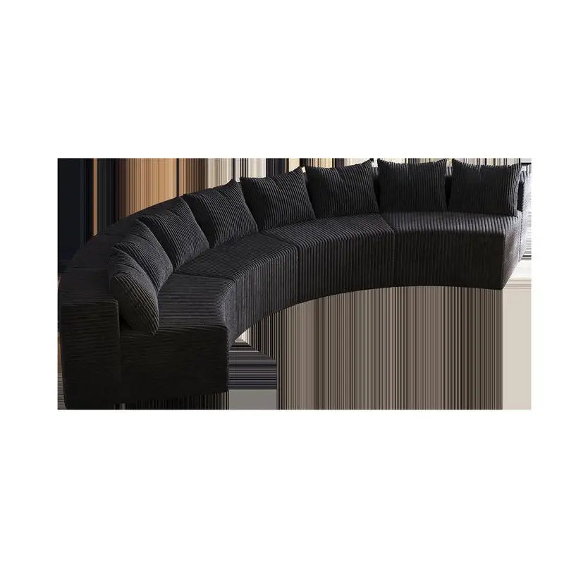 Curved Modular Sectional Foam Sofa with 12 Pillows, Semi-Circular Design for Living Room, Bedroom, Office, Leisure, Nap,