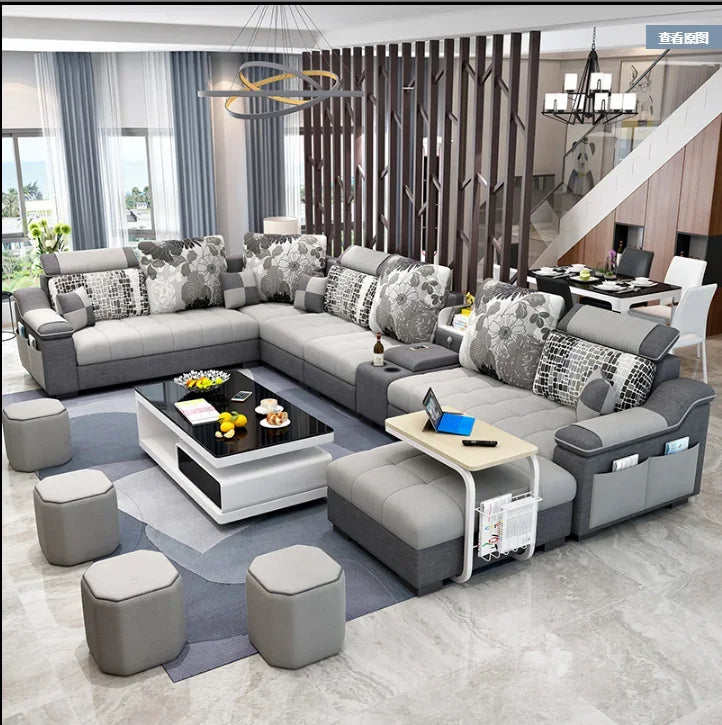 Modern Design Stain Resistant Fabric Furniture Sofa Latest Living Room Sofa Set Furniture