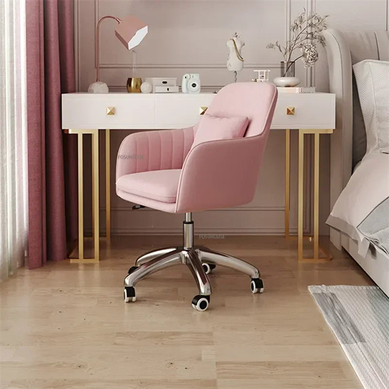 Modern pink Office Chairs Home Bedroom Leisure gaming chair for Office Furniture Comfortable Back Lift Swivel computer Chair K