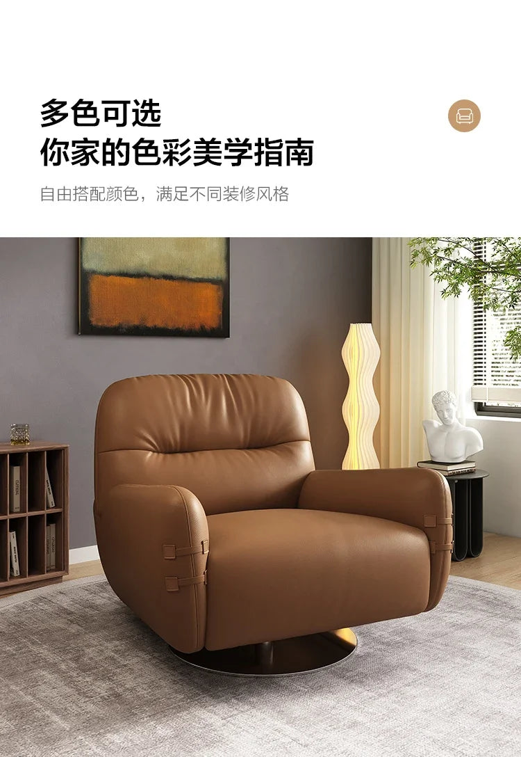 HXL modern light luxury leather sofa chair single simple living room small apartment bedroom leisure chair