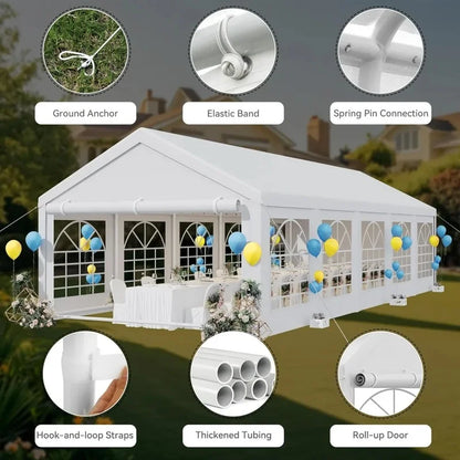 16x32ft Heavy Duty Outdoor Wedding Party Tent Canopy for Events and Gatherings