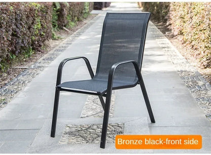 Outdoor Beach Chairs Outdoor Courtyard Balcony Waterproof and Sunscreen Iron Chair Home Leisure Back Armchairs Outdoor Furniture