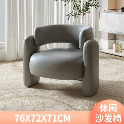 Cream Single Sofa Chair Balcony Light Luxury Chair Tea Table Combination Beauty Salon Rest Area Reception Negotiation Chair