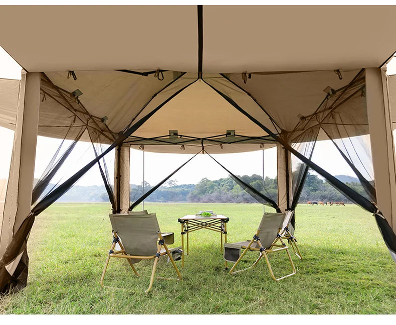 Outdoor 10x10 feet Pop up Canopy Gazebo Tent Straight Leg with 4 Double Layer Sidewall Perfect Instan Event Shelter Air Vent Top