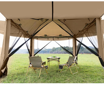 Outdoor 10x10 feet Pop up Canopy Gazebo Tent Straight Leg with 4 Double Layer Sidewall Perfect Instan Event Shelter Air Vent Top