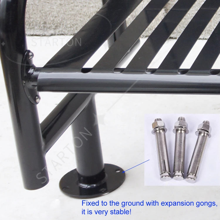 Public Outdoor Furniture Outdoor Bench Stainless Steel Bench Metal Resting Bench