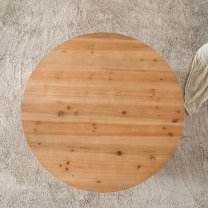 31.50" Vintage Style Bucket Shaped Coffee Table, Drum Coffee Table for Office, Dining Room and Living Room