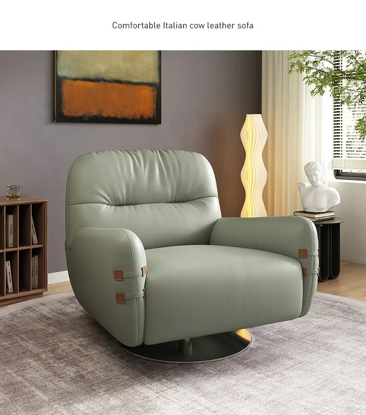 HXL modern light luxury leather sofa chair single simple living room small apartment bedroom leisure chair