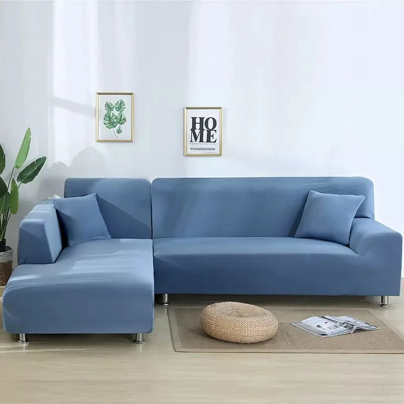 Elastic Solid Color Sofa Cover for Living Room All-inclusive Spandex Couch Cover Sectional Furniture Slipcover 1/2/3/4 Seater