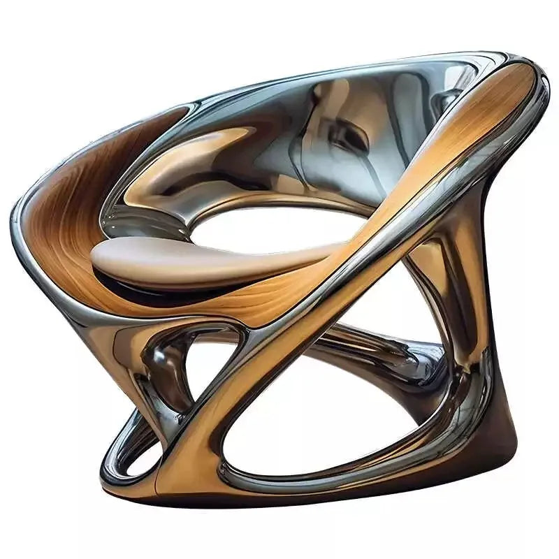 Nordic designer creative leisure chair living room balcony single sofa negotiation chair hollow electroplating chair