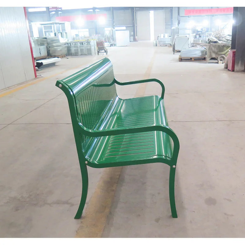 Community outdoor park chair stainless steel leisure seat outdoor bench metal public seat long stool wholesale