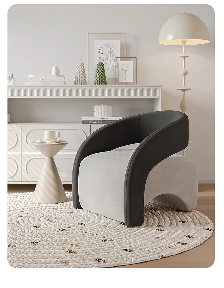 A Nordic Light Luxury Curved Balcony Chair Design Sense Living Room Lazy Single Sofa Leisure Chair