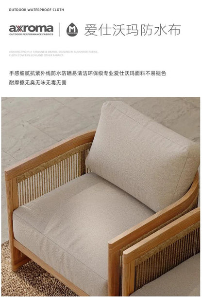 Reception Outdoor Garden Sofas Living Room Simple Backrest Modern Garden Sofas Homestay Wood Furniture Sofá Jardín MHHYSF