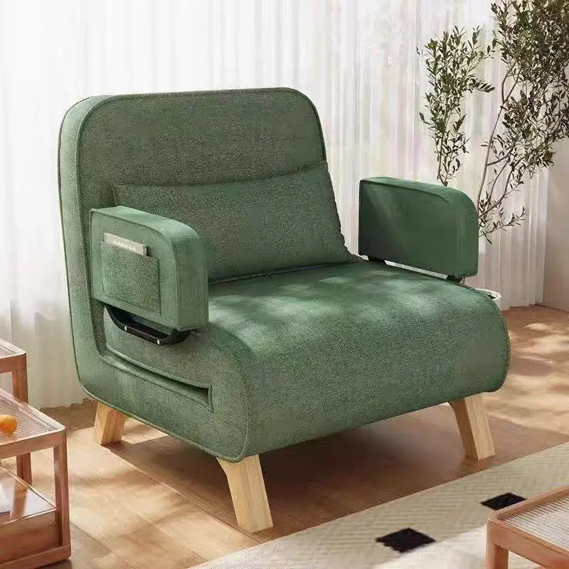 Dual-use, living room, small apartment, single, double, multi-person, solid wood legs, sofa, lazy, foldable, multi-functional